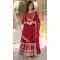 Maroon Faux Blooming Embroidered Gown With Dupatta - 12004204537