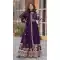 Purple Faux Blooming Embroidered Gown With Dupatta - 12004204538