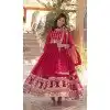Rani Pink Faux Blooming Embroidered Plus Size Gown With Dupatta - 12004204539