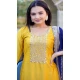 Yellow Chinon Embroidery Sequence Work Party Wear Salwar Suit - 12005204540