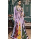 Lavender Maska Silk Embroidery Work Navratri Chaniya Choli - 147321499