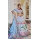 Art Silk Printed Designer Lehenga Choli In Sea Green - 153835863
