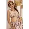 Off White Art Silk Printed Designer Plus Size Lehenga Choli - 153835865