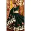Green Viscose Rayon Embroidery Navratri Plus Size Chaniya Choli - 158618907