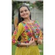 Roman Silk Gamthi Embroidered Navratri Lehenga Choli In Parrot Green - 158768978