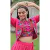 Roman Silk Gamthi Embroidered Plus Size Navratri Lehenga Choli In Pink - 158768979