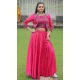 Roman Silk Gamthi Embroidered Navratri Lehenga Choli In Pink - 158768979