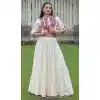 Roman Silk Gamthi Embroidered Plus Size Navratri Lehenga Choli In Off White - 158768981