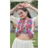 Roman Silk Gamthi Embroidered Plus Size Navratri Lehenga Choli In Off White - 158768981