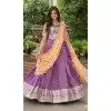 Jacquard Embroidery Work Party Wear Plus Size Lehenga Choli In Purple - 149052677
