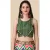 Green Color Plus Size Navratri Satin Silk Lehenga With Sequence Embroidery Work - 151514258