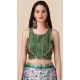 Satin Silk Navratri Green Color Lehenga With Sequence Embroidery Work - 151514260
