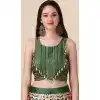 Rama Green Color Satin Silk Plus Size Navratri Lehenga With Digital Print Work - 151514263