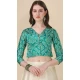 Green Satin Silk Printed Party Wear Navratri Lehenga Choli - 152154720
