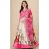 Pink Satin Silk Printed Party Wear Plus Size Navratri Lehenga Choli - 152154721