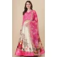 Pink Satin Silk Printed Party Wear Navratri Lehenga Choli - 152154721