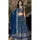 Dove Blue Dola Silk Embroidery Work Designer Wear Lehenga Choli - 158438803