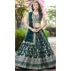 Green Dola Silk Embroidery Work Designer Wear Lehenga Choli - 158438804