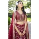 Maroon Dola Silk Embroidery Work Designer Wear Lehenga Choli - 158438806