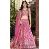Pink Dola Silk Embroidery Work Designer Wear Plus Size Lehenga Choli - 158438808