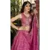 Pink Dola Silk Embroidery Work Designer Wear Plus Size Lehenga Choli - 158438808