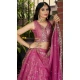 Pink Dola Silk Embroidery Work Designer Wear Lehenga Choli - 158438808
