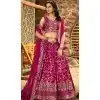Rani Pink Dola Silk Embroidery Work Designer Wear Plus Size Lehenga Choli - 158438810