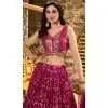 Rani Pink Dola Silk Embroidery Work Designer Wear Plus Size Lehenga Choli - 158438810