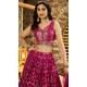 Rani Pink Dola Silk Embroidery Work Designer Wear Lehenga Choli - 158438810