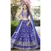 Royal Blue Dola Silk Embroidery Work Designer Wear Plus Size Lehenga Choli - 158438811