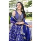 Royal Blue Dola Silk Embroidery Work Designer Wear Lehenga Choli - 158438811