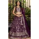 Wine Dola Silk Embroidery Work Designer Wear Lehenga Choli - 158438812