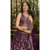 Wine Dola Silk Embroidery Work Designer Wear Plus Size Lehenga Choli - 158438812