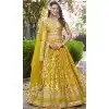 Yellow Dola Silk Embroidery Work Designer Wear Plus Size Lehenga Choli - 158438813