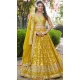 Yellow Dola Silk Embroidery Work Designer Wear Lehenga Choli - 158438813