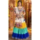 Navratri Special Viscose Cotton Embroidered Lehenga Choli In White Color - 158969096