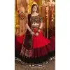 Black Color Navratri Special Viscose Cotton Embroidered Plus Size Lehenga Choli - 158969097