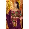Navratri Special Viscose Cotton Embroidered Plus Size Lehenga Choli In Green - 158969098