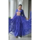 Blue Faux Georgette Bandhani Print Work Navratri Special Gown - 12977210390