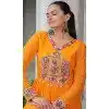 Yellow Faux Georgette Bandhani Print Work Navratri Special Plus Size Gown - 12977210392