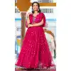 Navratri Special Georgette Gamathi Work Plus Size Gown In Pink - 12992210456