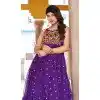 Navratri Special Georgette Gamathi Work Plus Size Gown In Purple - 12992210457