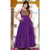 Navratri Special Georgette Gamathi Work Plus Size Gown In Purple - 12992210457