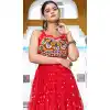 Navratri Special Georgette Gamathi Work Plus Size Gown In Red - 12992210458