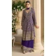 Designer Georgette Embroidered Party Wear Plazzo Suit In Purple - 157668314