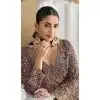 Designer Georgette Embroidered Party Wear Plus Size Plazzo Suit In Purple - 157668314
