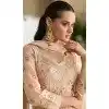 Designer Georgette Embroidered Party Wear Plus Size Plazzo Suit In Peach - 157668315
