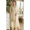 Designer Georgette Embroidered Party Wear Plus Size Plazzo Suit In White - 157668316