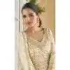Designer Georgette Embroidered Party Wear Plus Size Plazzo Suit In White - 157668316