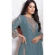 Sky Blue Faux Georgette Embroidered Punjabi Patiyala Salwar Suit - 157728336